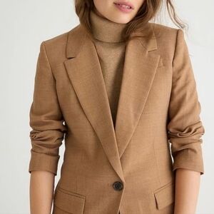 J.CREW Women's Wool Italian Fab By Nova Fides Tan Camel Color Blazer New Sz 8p
